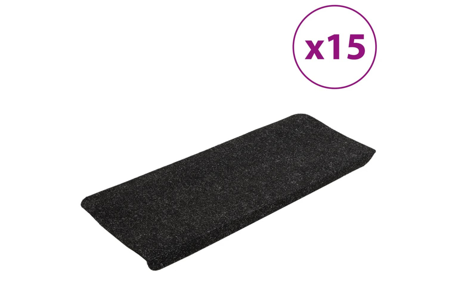 vidaXL 343477 Stair Mats Self-adhesive 15 Pcs 65x24.5x3.5cm Anthracite