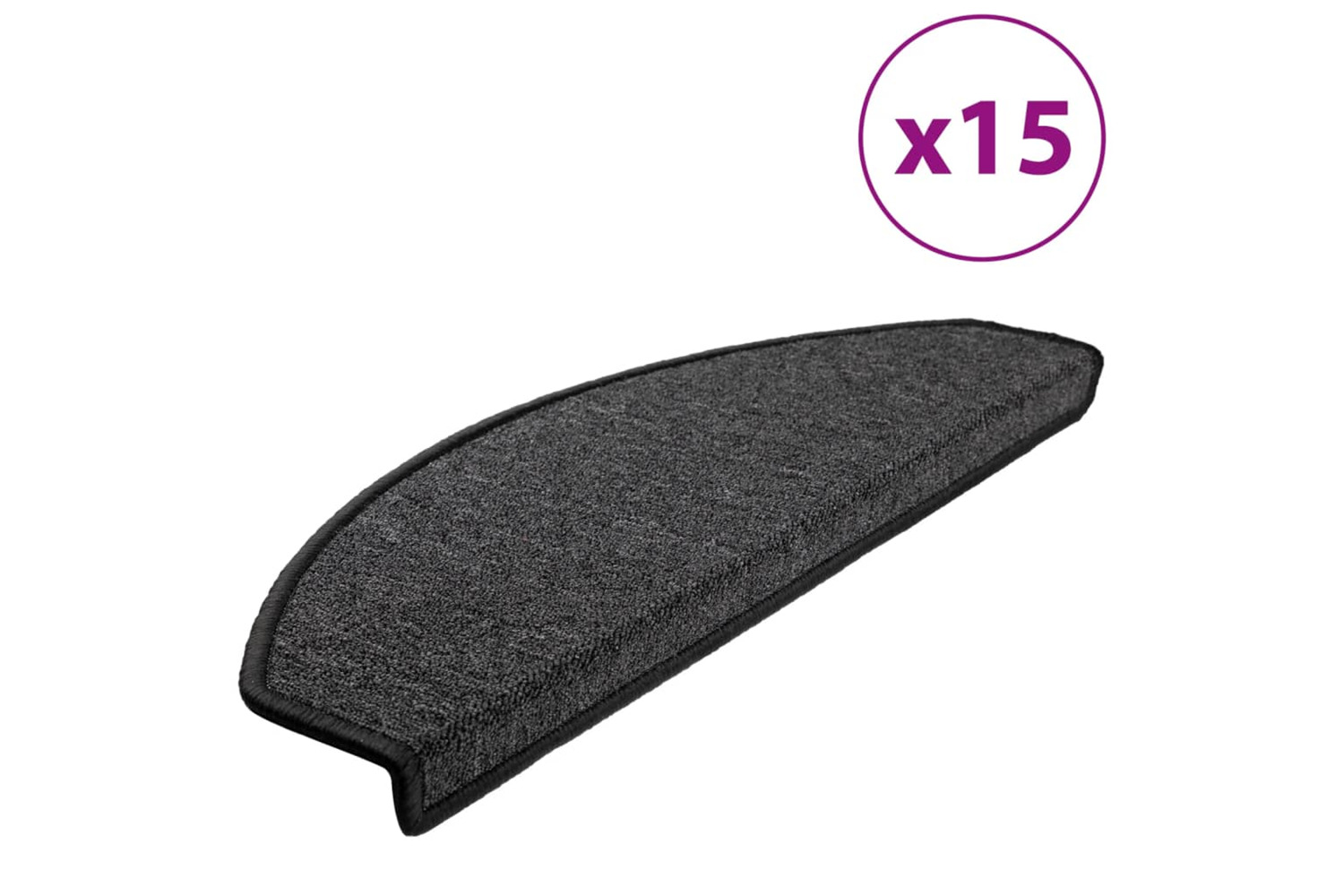 vidaXL 133884 Carpet Stair Treads 15 Pcs Anthracite 65x24x4cm