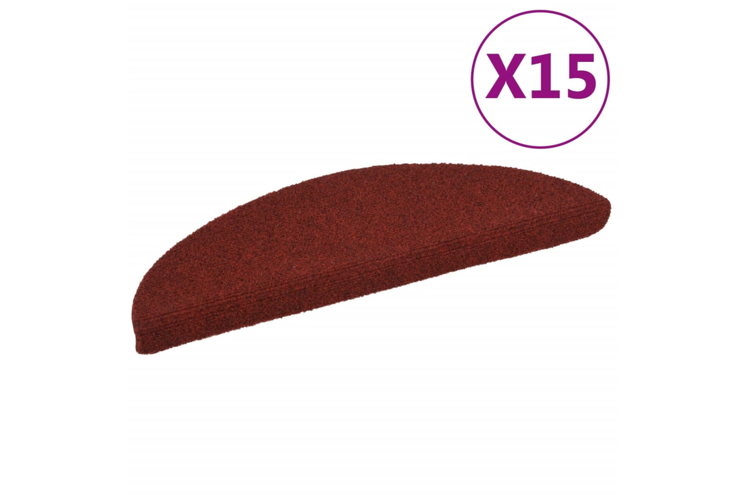 vidaXL 132694 15 Pcs Self-adhesive Stair Mats Needle Punch 56x17x3cm Red