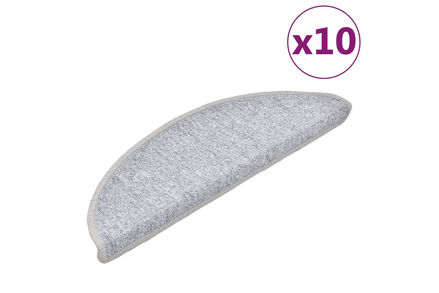 vidaXL Stair Mats 10 Pcs 56x17x3cm Light Grey