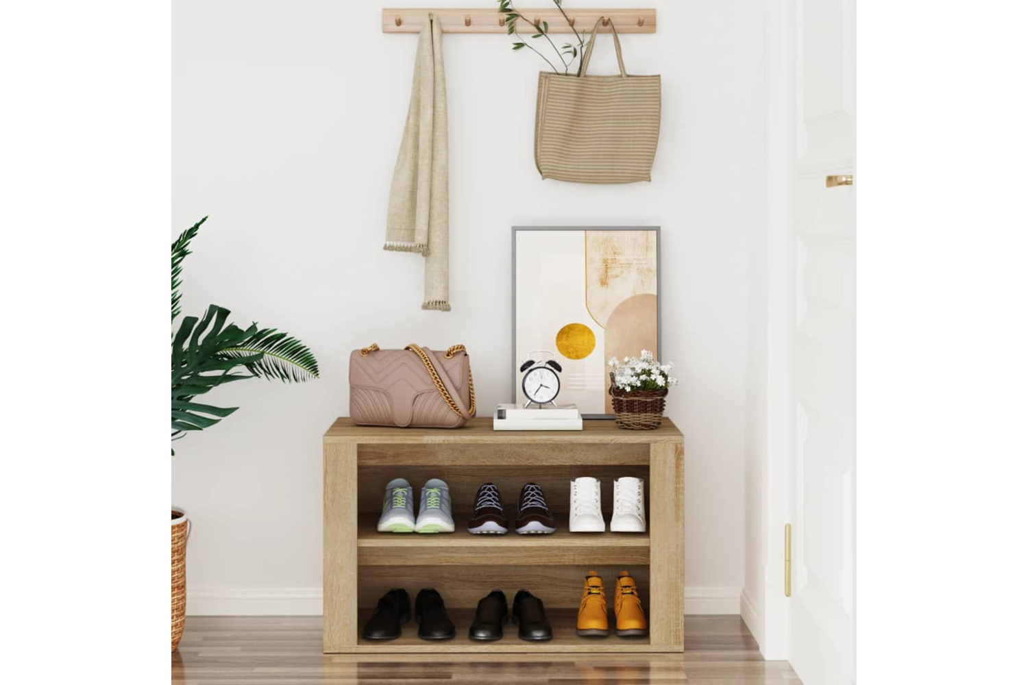 vidaXL 816899 Shoe Rack Sonoma Oak 75x35x45cm Engineered Wood