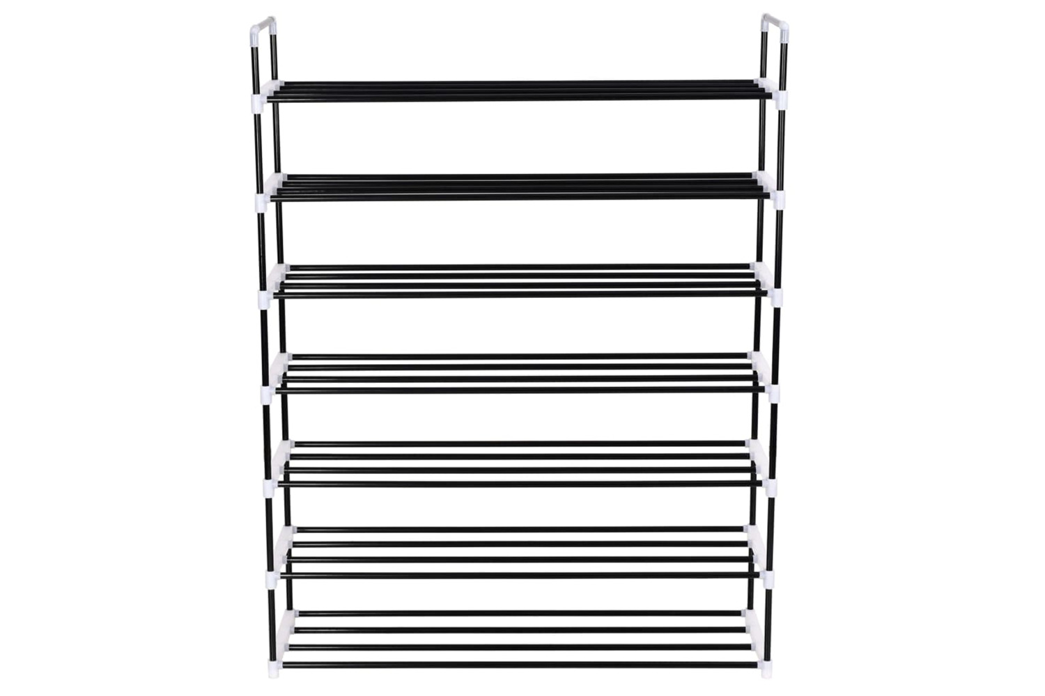 vidaXL 245627 Shoe Rack With 7 Shelves Metal And Plastic Black