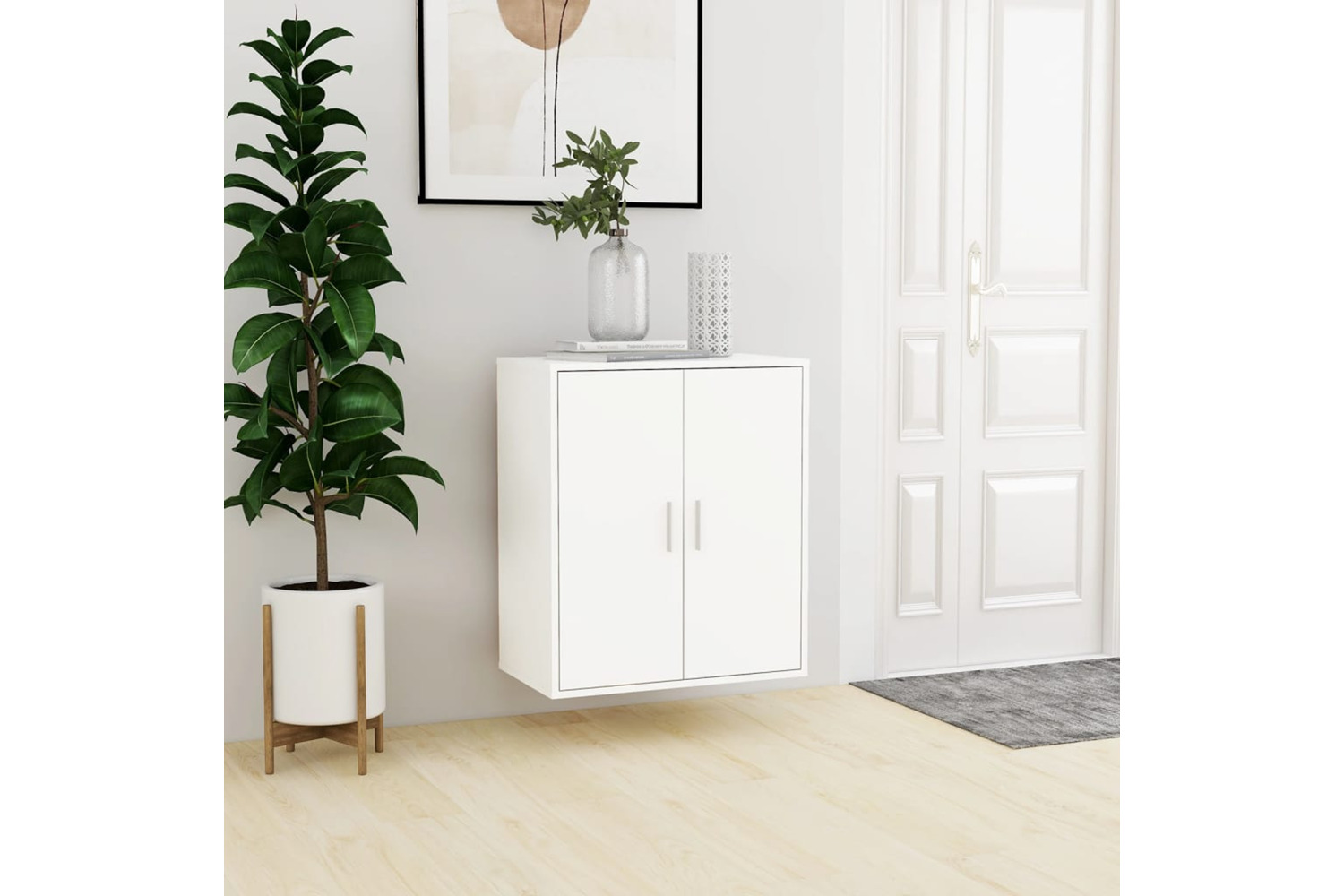 vidaXL 808918 Shoe Cabinet White 60x35x70cm Engineered Wood
