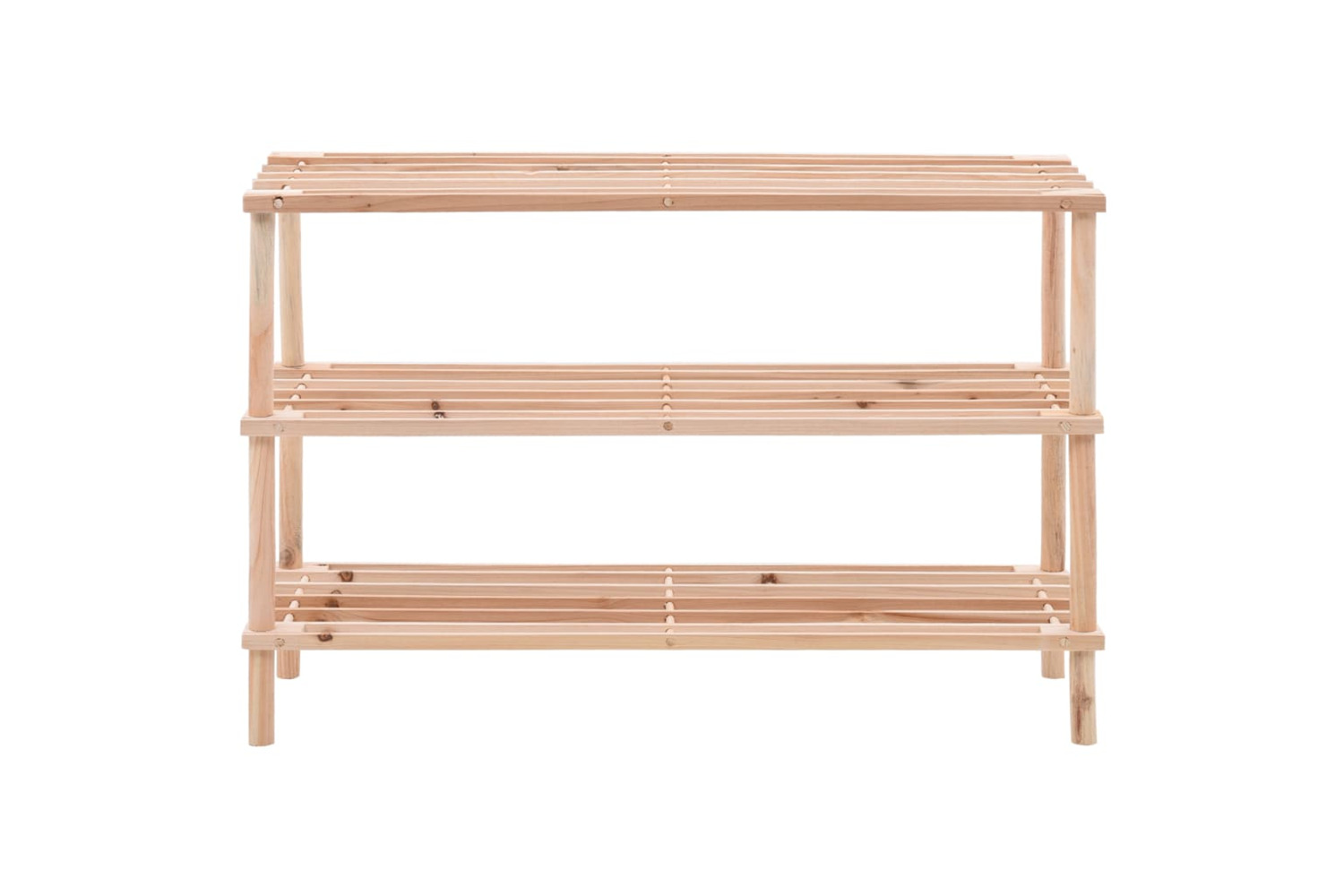 vidaXL 285200 3-tier Shoe Rack Solid Fir Wood