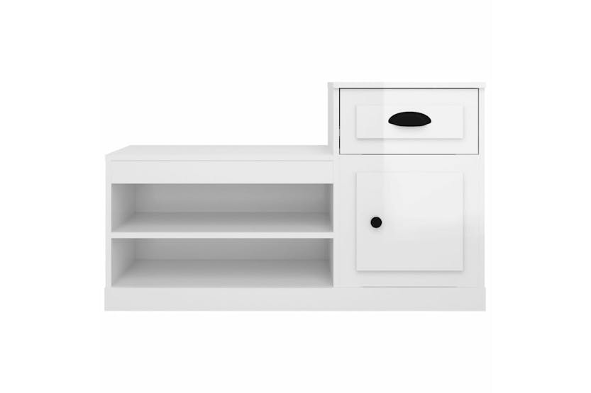 Vidaxl 816418 Shoe Cabinet High Gloss White 100x42x60 Cm Engineered Wood