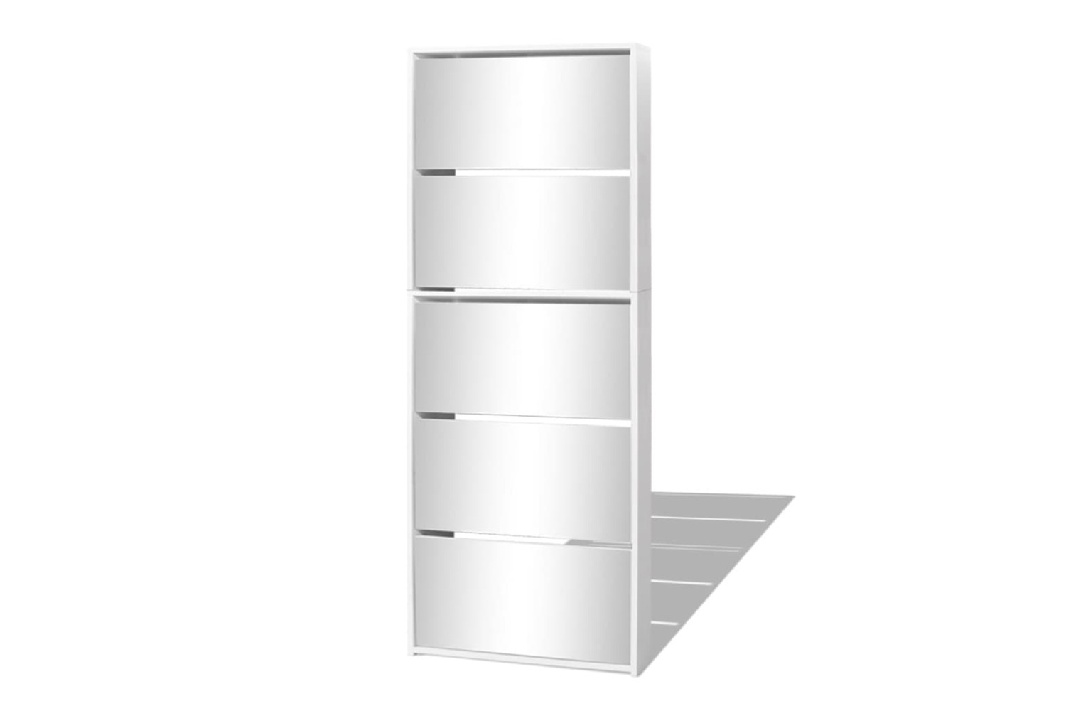 vidaXL 273938 Shoe Cabinet 5-layer Mirror White 63x17x169.5cm