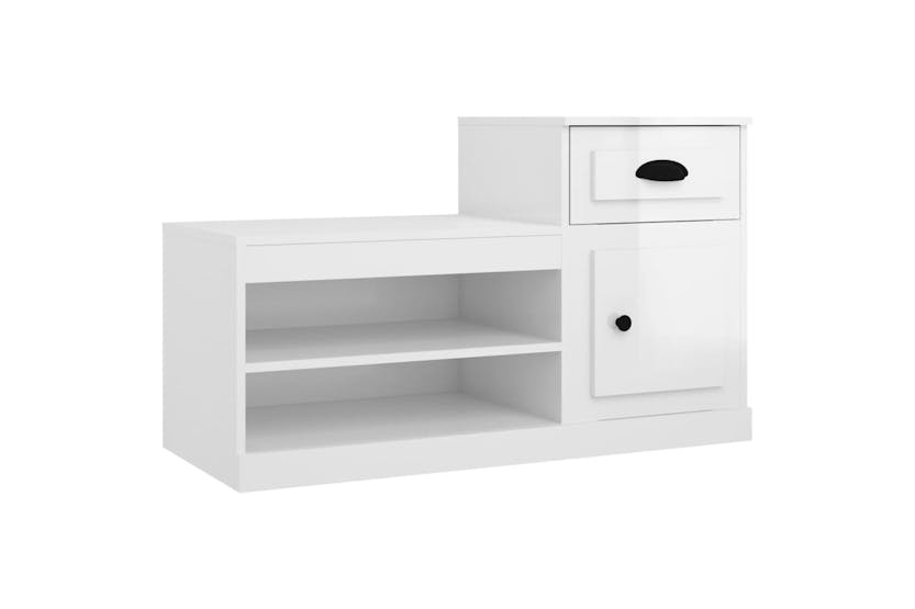 Vidaxl 816418 Shoe Cabinet High Gloss White 100x42x60 Cm Engineered Wood