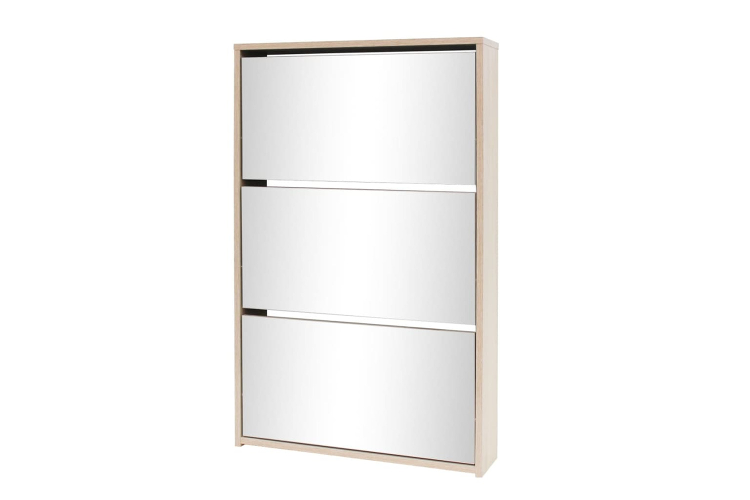 vidaXL 243047 Shoe Cabinet 3-layer Mirror Oak 63x17x102.5cm