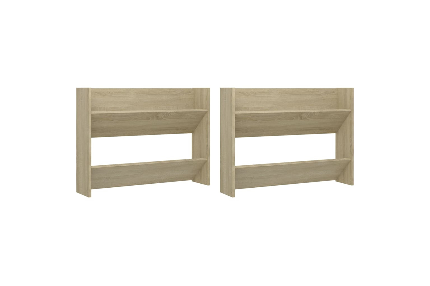 vidaXL 806748 Wall Shoe Cabinets 2 Pcs Sonoma Oak 80x18x60cm Engineered Wood