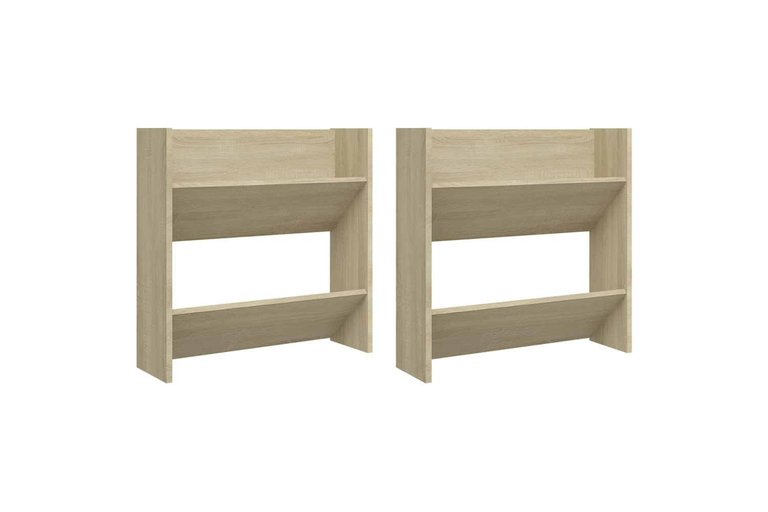 vidaXL 806724 Wall Shoe Cabinets 2 Pcs Sonoma Oak 60x18x60cm Engineered Wood