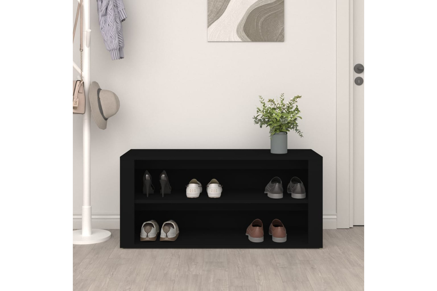 vidaXL 816905 Shoe Rack Black 100x35x45cm Engineered Wood