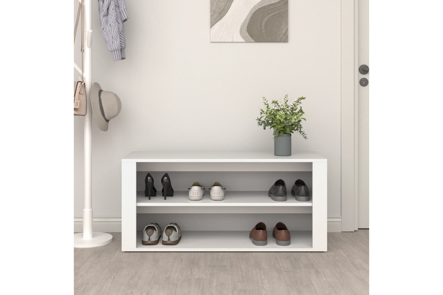 vidaXL 816904 Shoe Rack White 100x35x45cm Engineered Wood