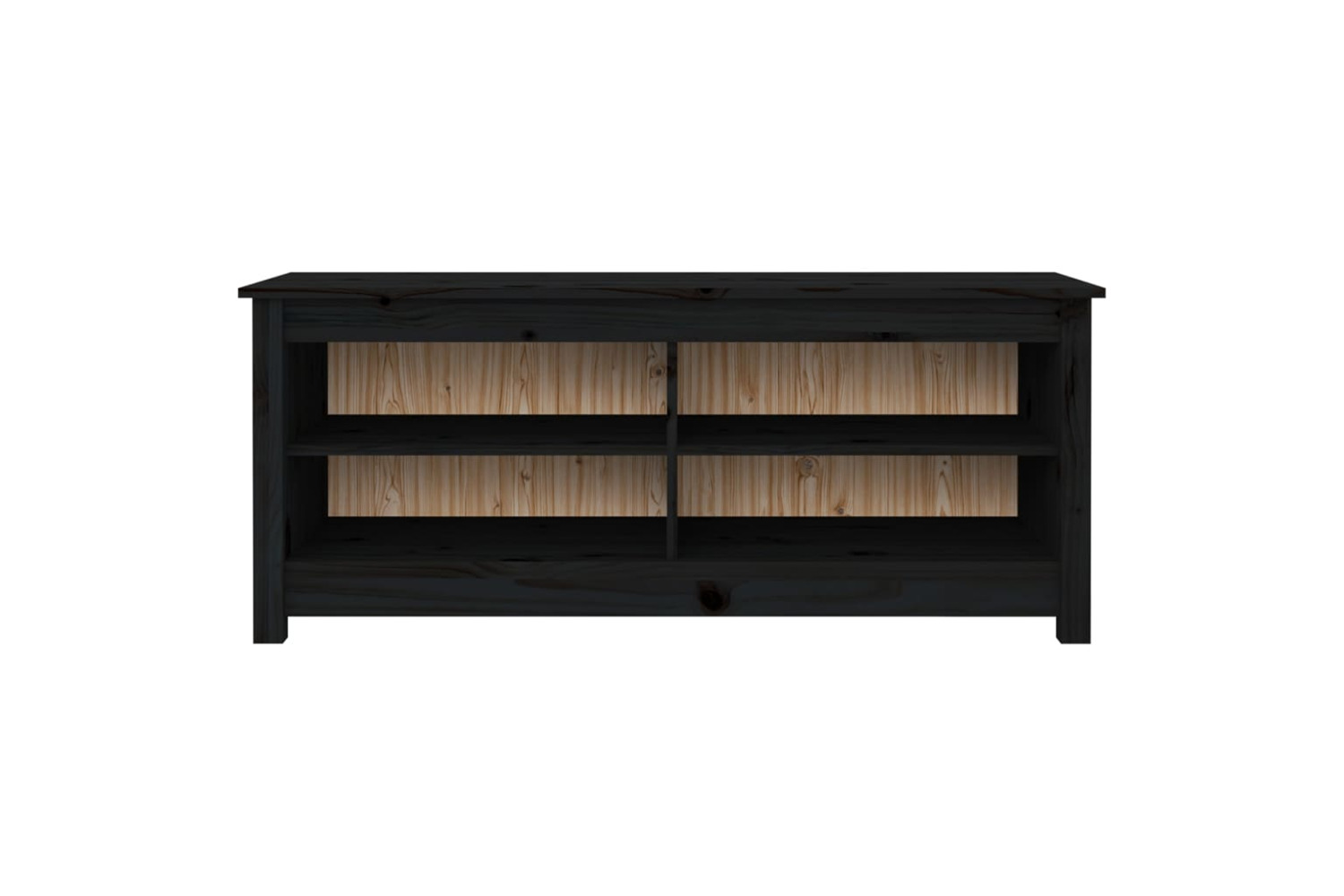 vidaXL 813778 Shoe Bench Black 110x38x45.5cm Solid Wood Pine