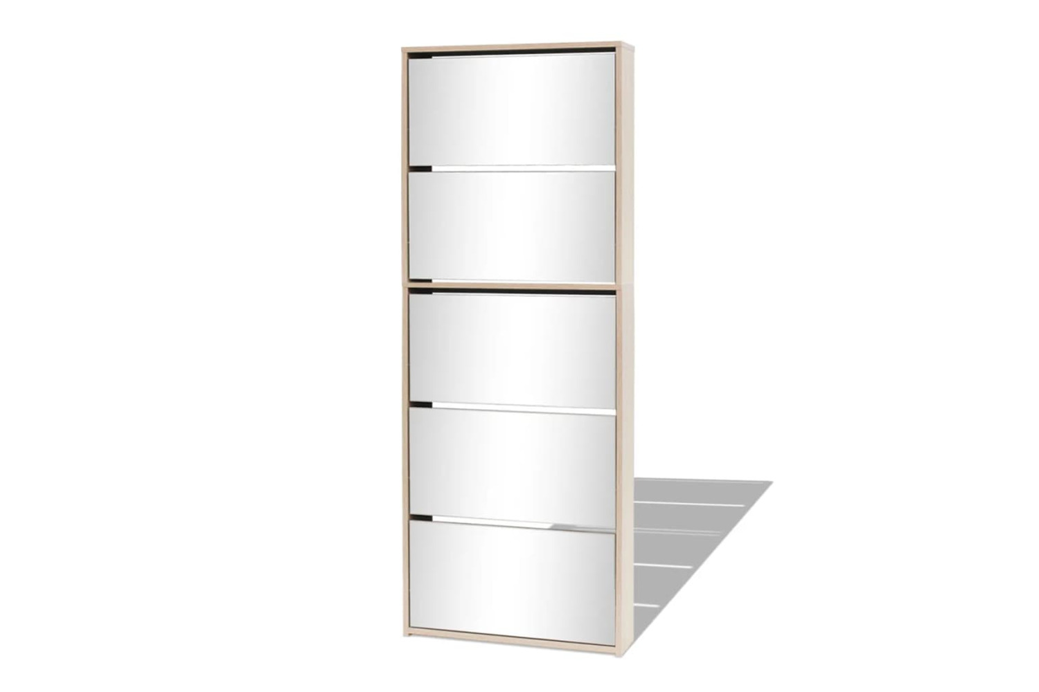 vidaXL 273937 Shoe Cabinet 5-layer Mirror Oak 63x17x169.5cm