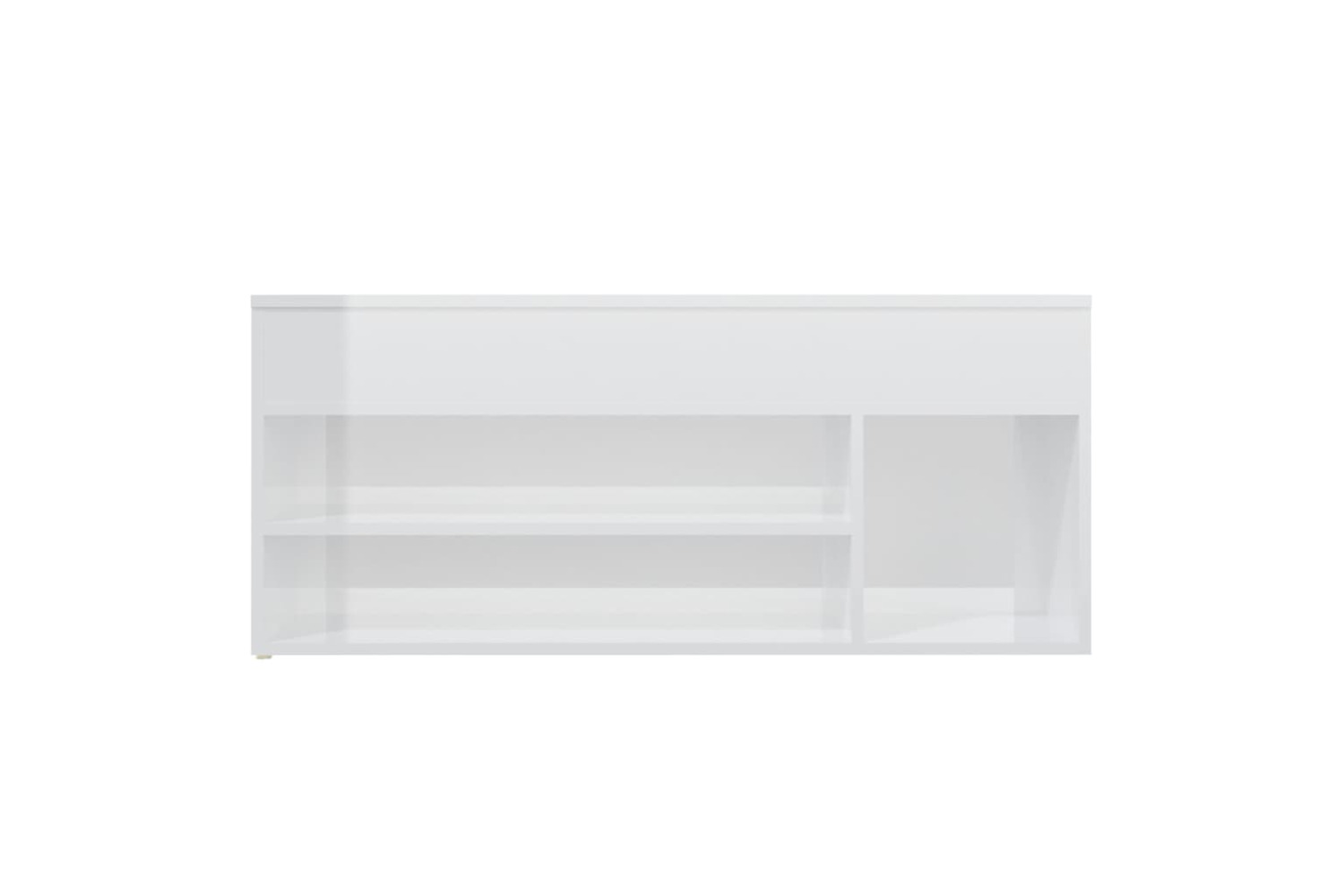 vidaXL 808762 Shoe Bench High Gloss White 105x30x45cm Engineered Wood