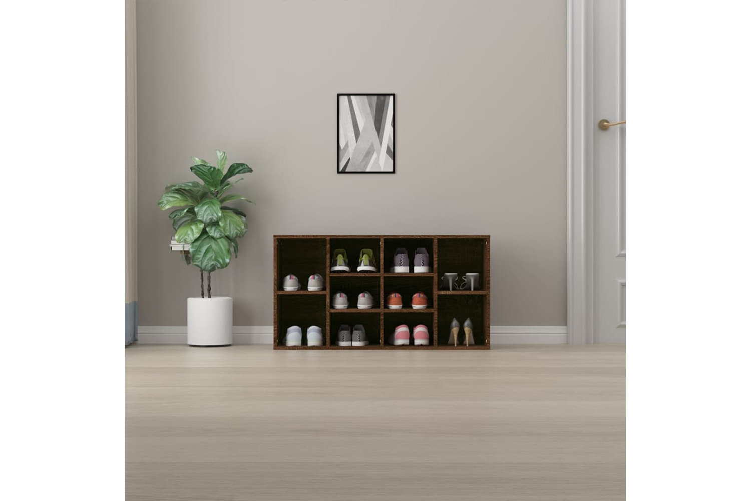 vidaXL 826371 Shoe Bench Brown Oak 103x30x54.5cm Engineered Wood