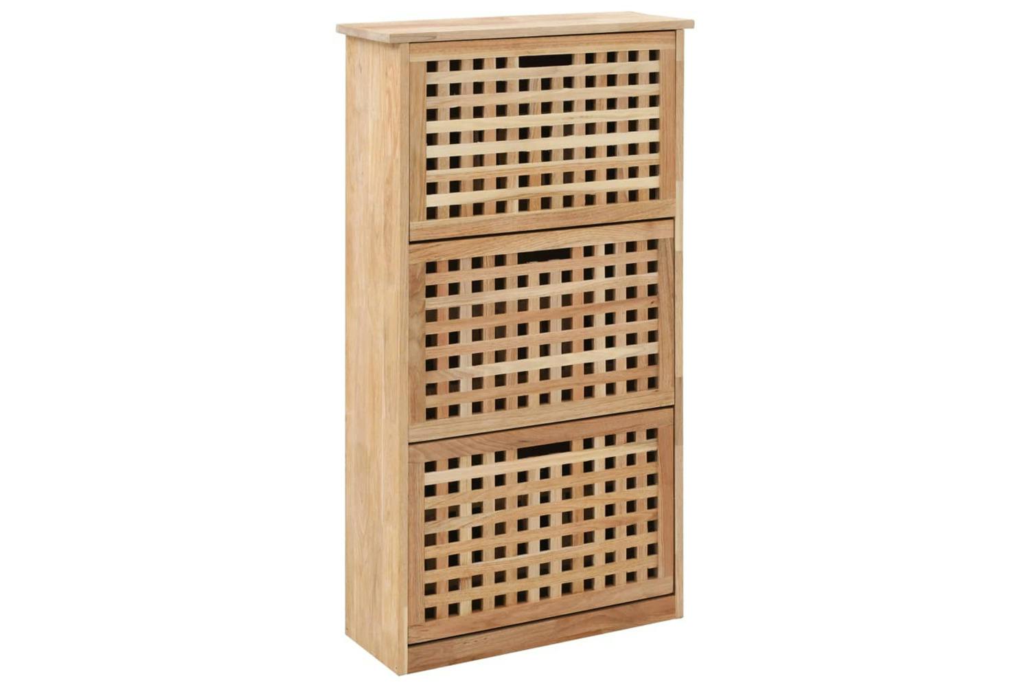 Vidaxl 247600 Shoe Storage Cabinet 55x20x104 Cm Solid Walnut Wood