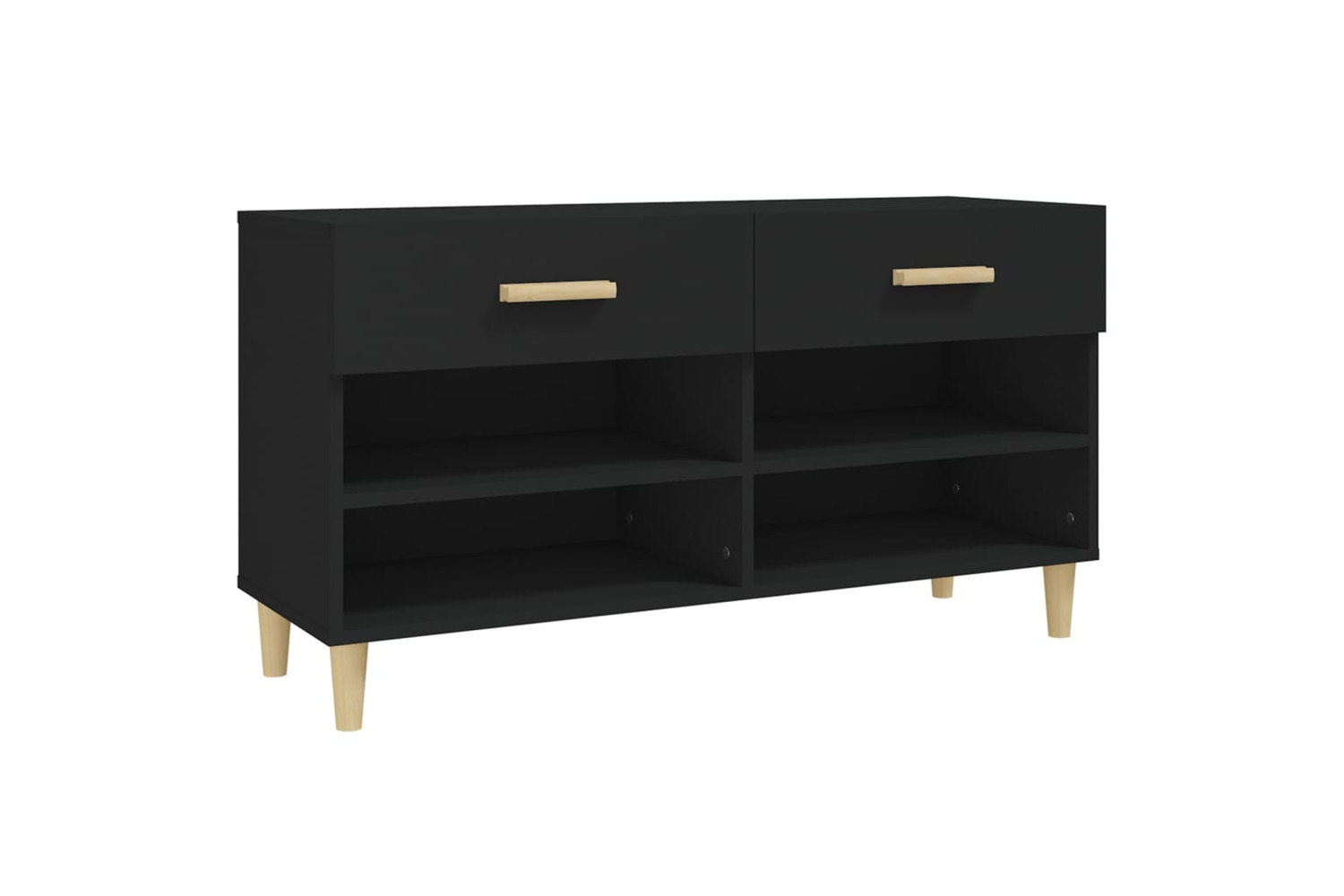 vidaXL 812817 Shoe Cabinet Black 102x35x55cm Engineered Wood