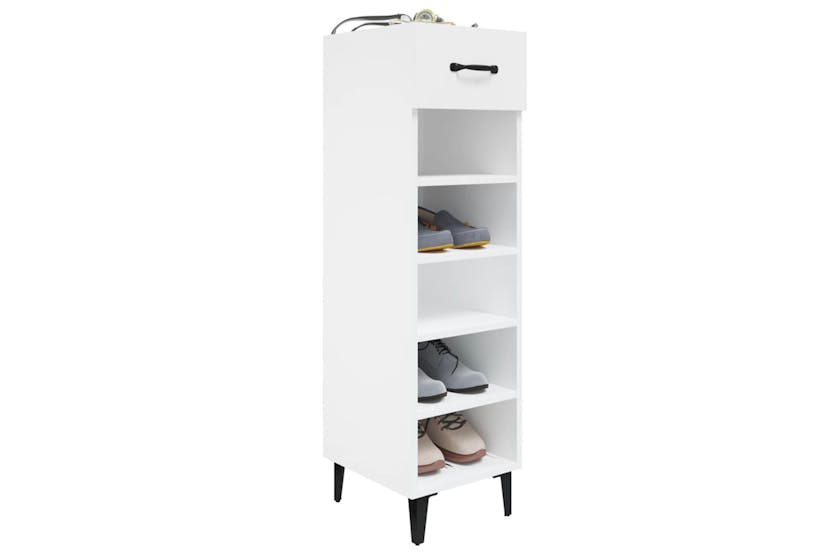 Vidaxl 812813 Shoe Cabinet High Gloss White 30x35x105 Cm Engineered Wood