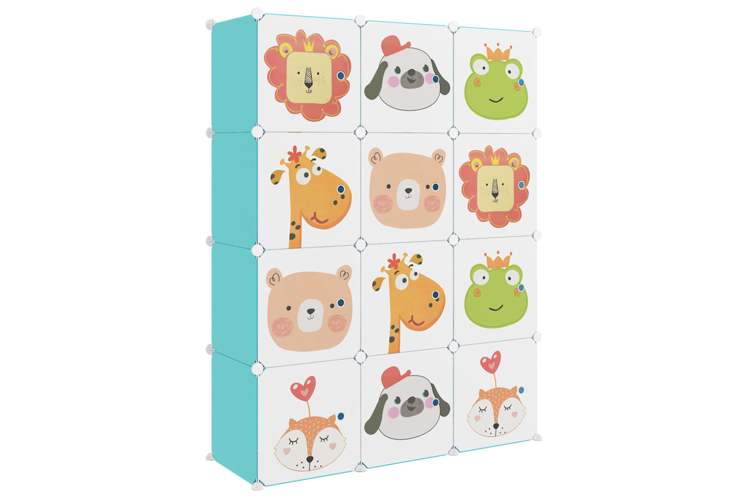 vidaXL 340579 Cube Storage Cabinet For Kids With 12 Cubes Green Pp