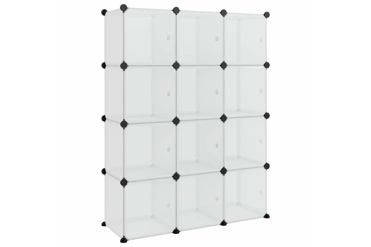 vidaXL 340555 Storage Cube Organiser With 12 Cubes And Doors Transparent Pp