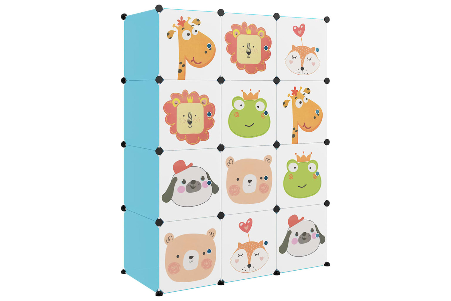 vidaXL 340580 Cube Storage Cabinet For Kids With 12 Cubes Blue Pp