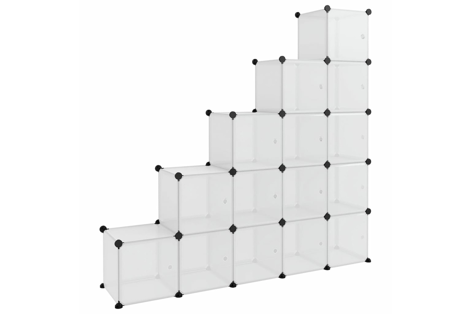 vidaXL 340553 Storage Cube Organiser With 15 Cubes And Doors Transparent Pp