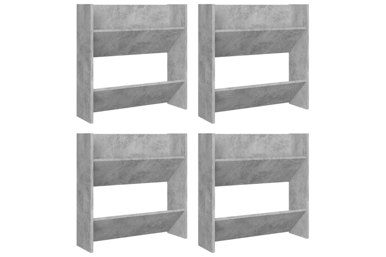 vidaXL 806728 Wall Shoe Cabinets 4 Pcs Concrete Grey 60x18x60cm Engineered Wood