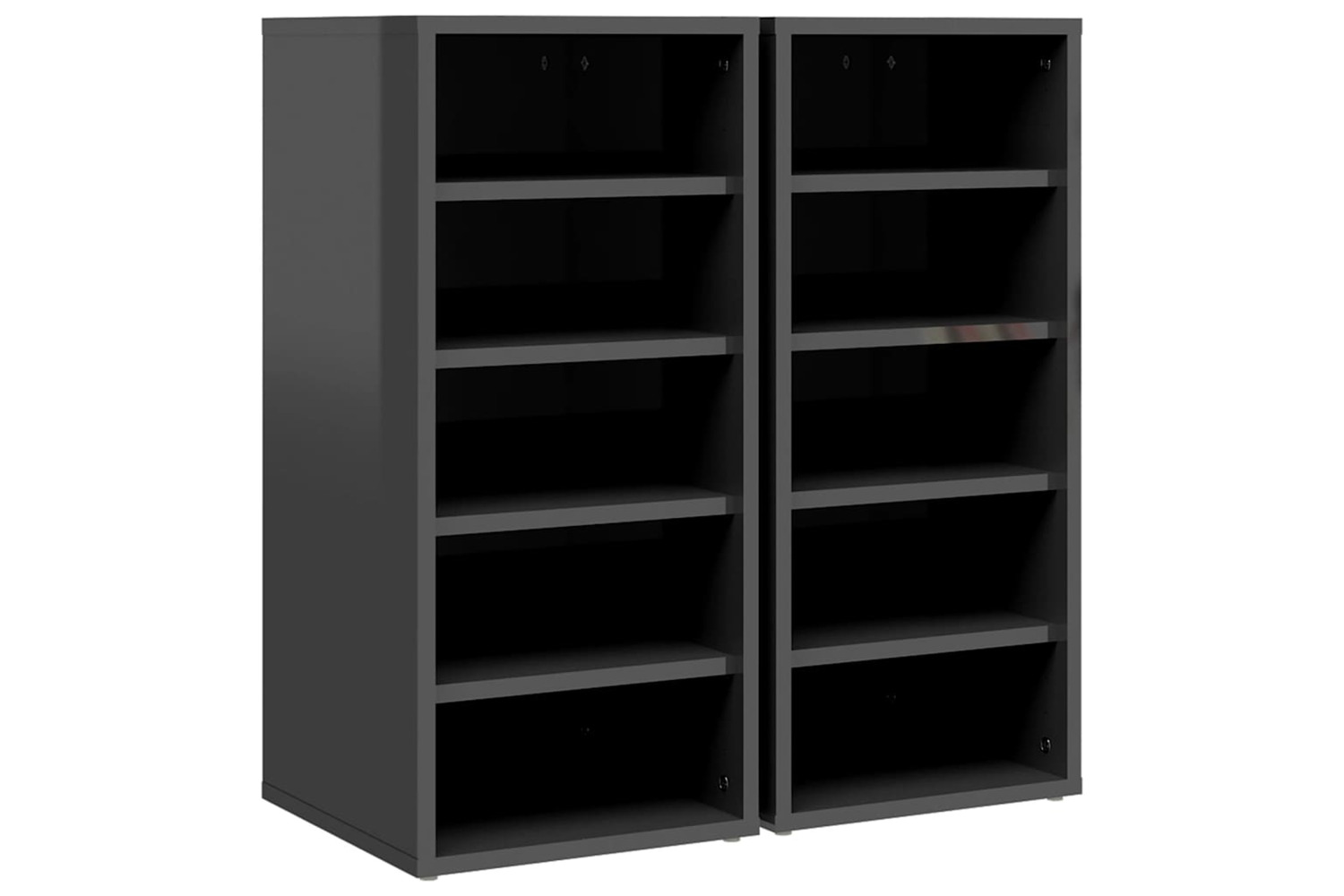 vidaXL 808998 Shoe Cabinets 2 Pcs High Gloss Grey 31.5x35x70cm Engineered Wood