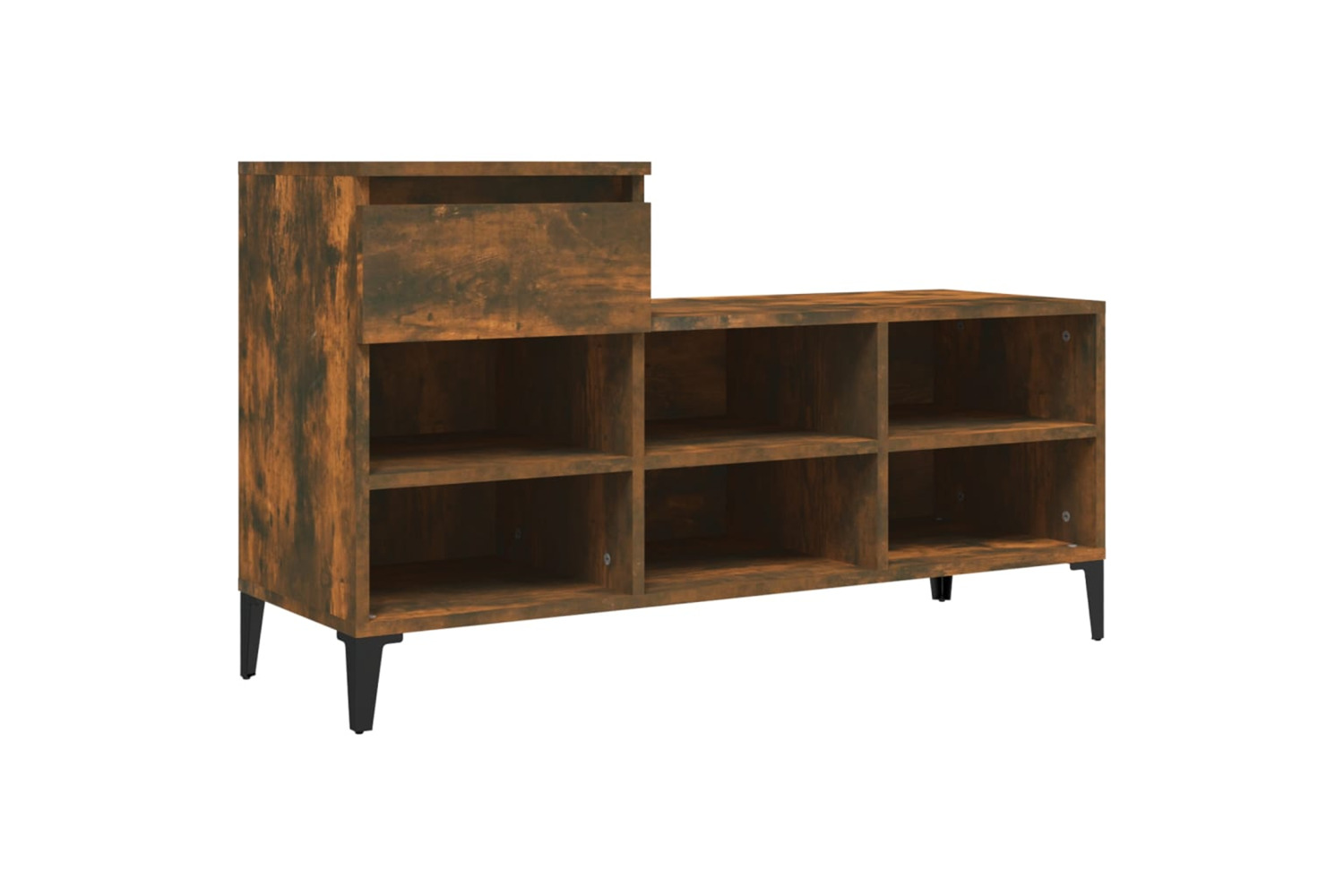 vidaXL 821217 Shoe Cabinet Smoked Oak 102x36x60cm Engineered Wood
