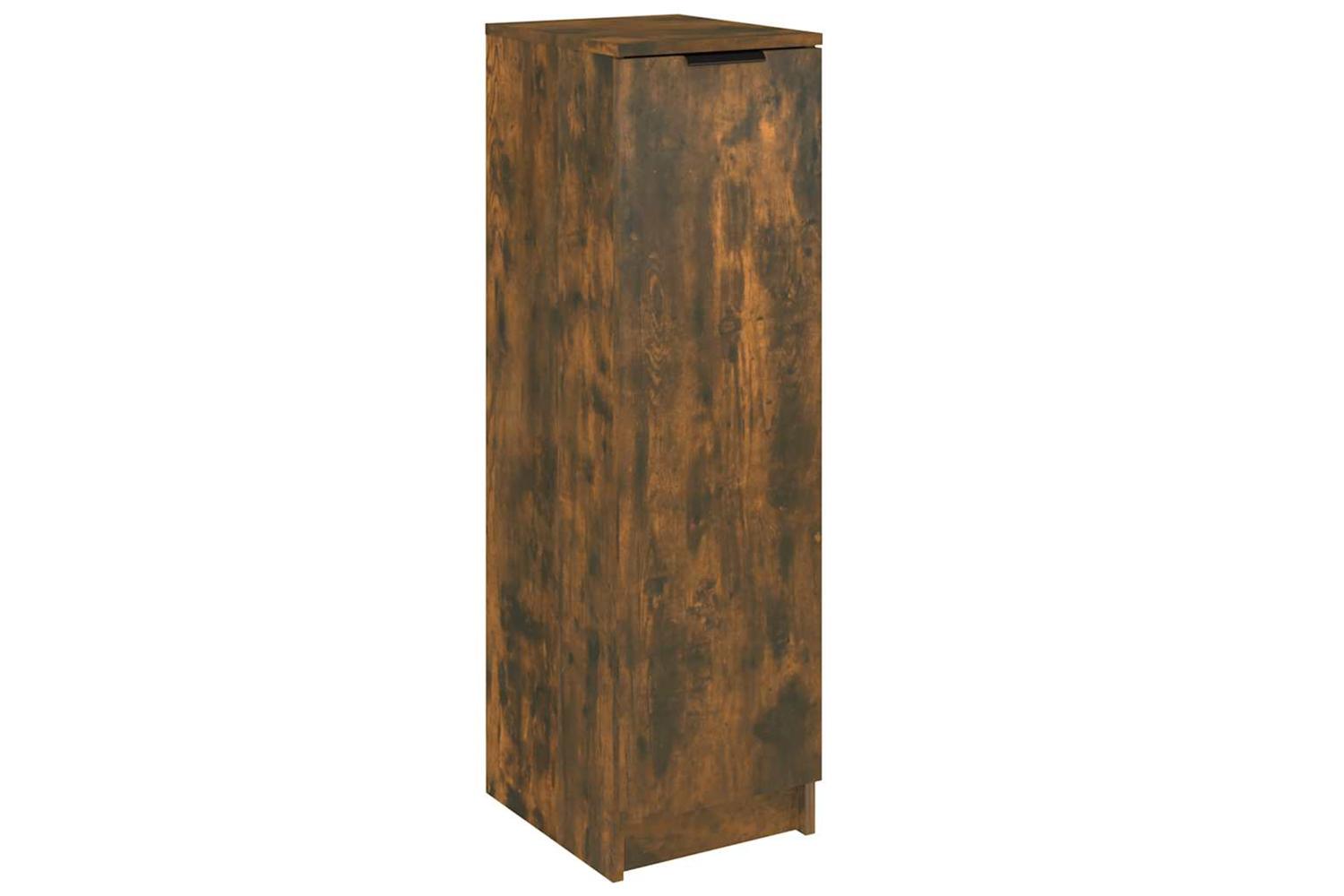 Vidaxl Shoe Cabinet Smoked Oak 30x35x100 Cm Engineered Wood