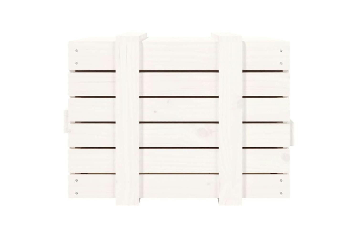 Vidaxl 824994 Storage Box White 58x40.5x42 Cm Solid Wood Pine
