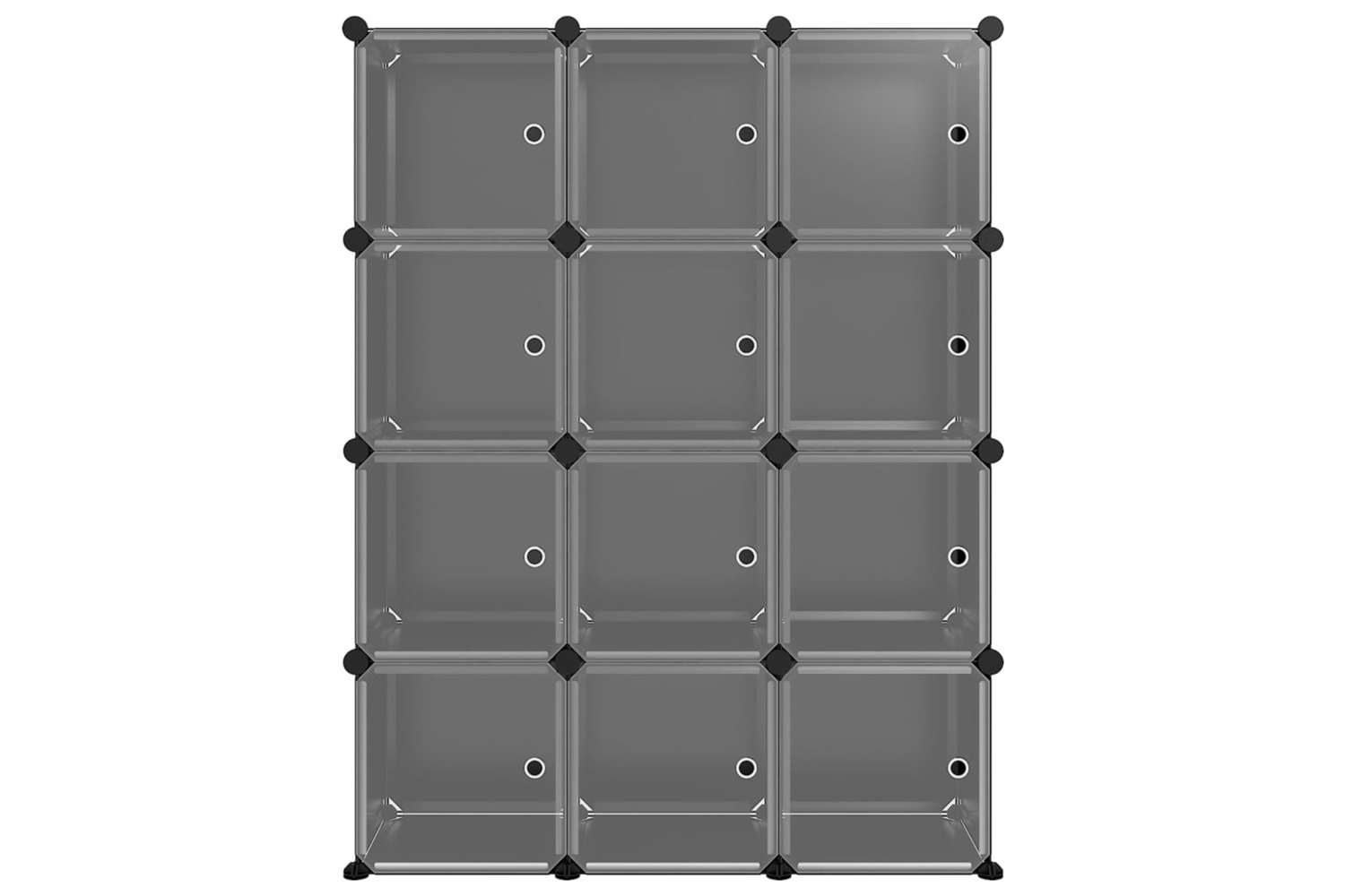 vidaXL 340556 Storage Cube Organiser With 12 Cubes And Doors Black Pp