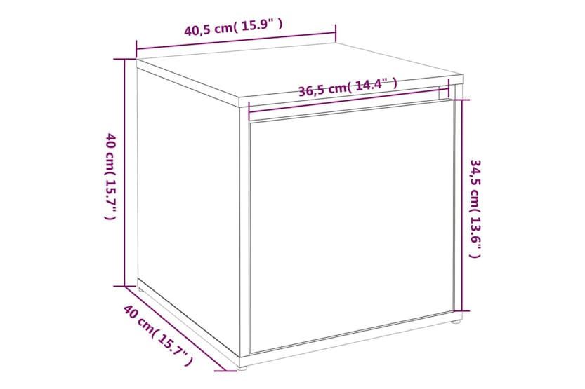 Vidaxl 820518 Box Drawer Grey Sonoma 40.5x40x40 Cm Engineered Wood