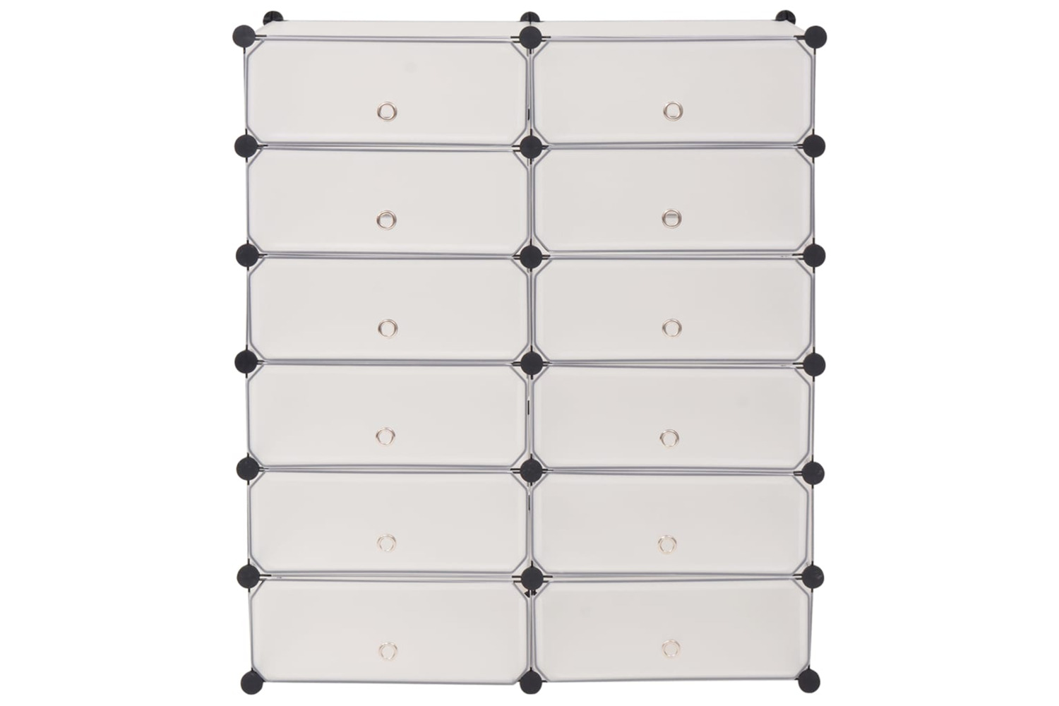 vidaXL 244921 Interlocking Shoe Organiser With 12 Compartments White