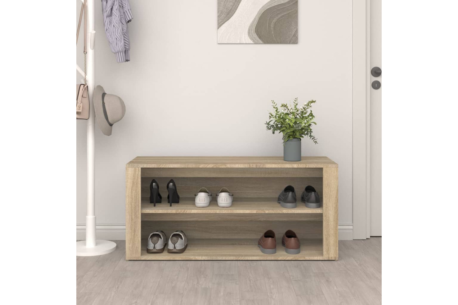 vidaXL 816907 Shoe Rack Sonoma Oak 100x35x45cm Engineered Wood