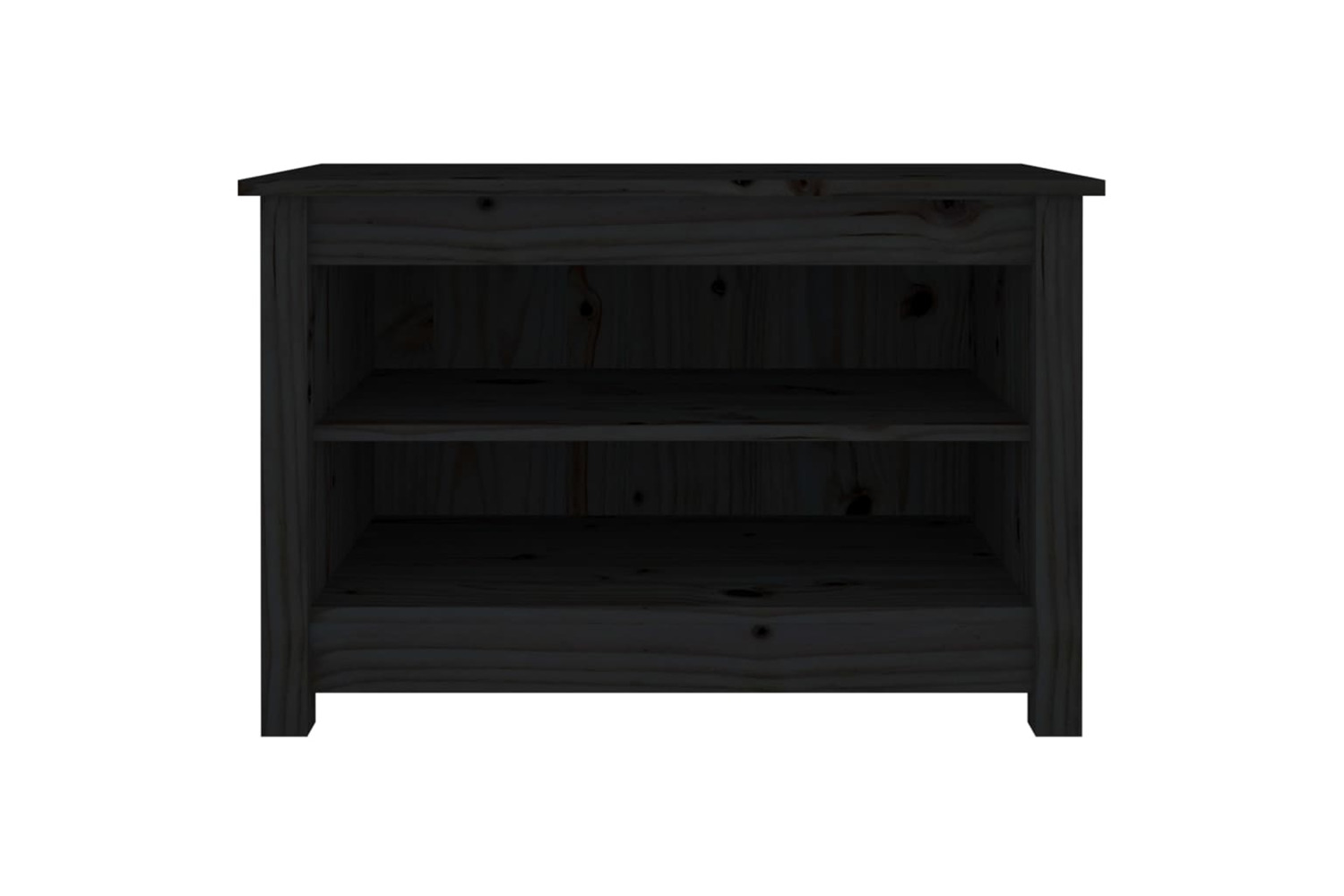 vidaXL 813773 Shoe Bench Black 70x38x45.5cm Solid Wood Pine