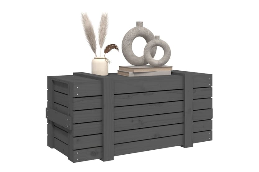 Vidaxl 825000 Storage Box Grey 91x40.5x42 Cm Solid Wood Pine