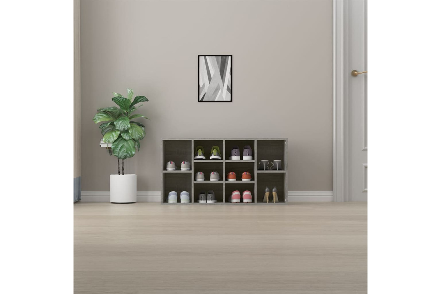 vidaXL 826370 Shoe Bench Grey Sonoma 103x30x54.5cm Engineered Wood