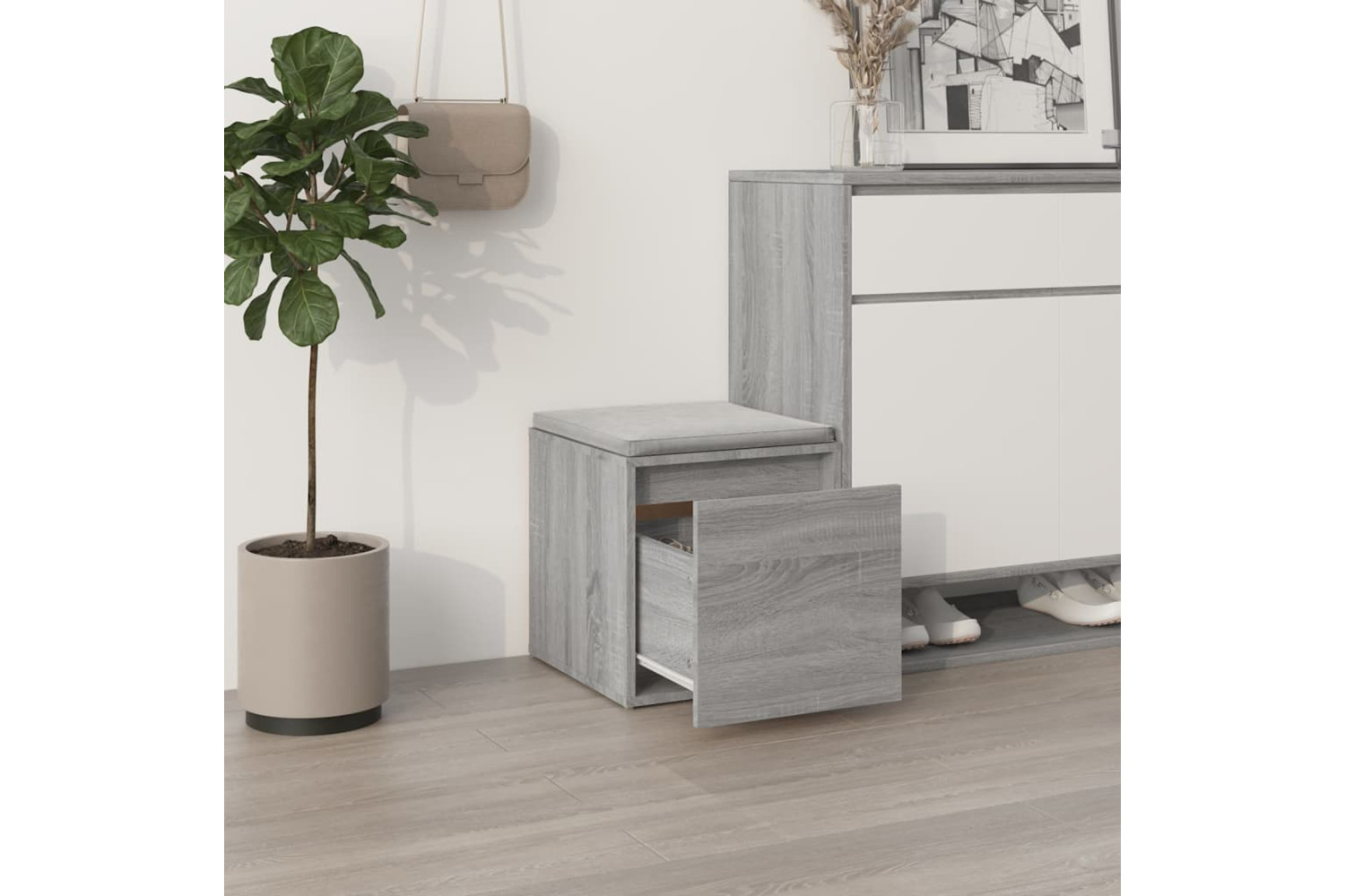 vidaXL 820518 Box Drawer Grey Sonoma 40.5x40x40cm Engineered Wood