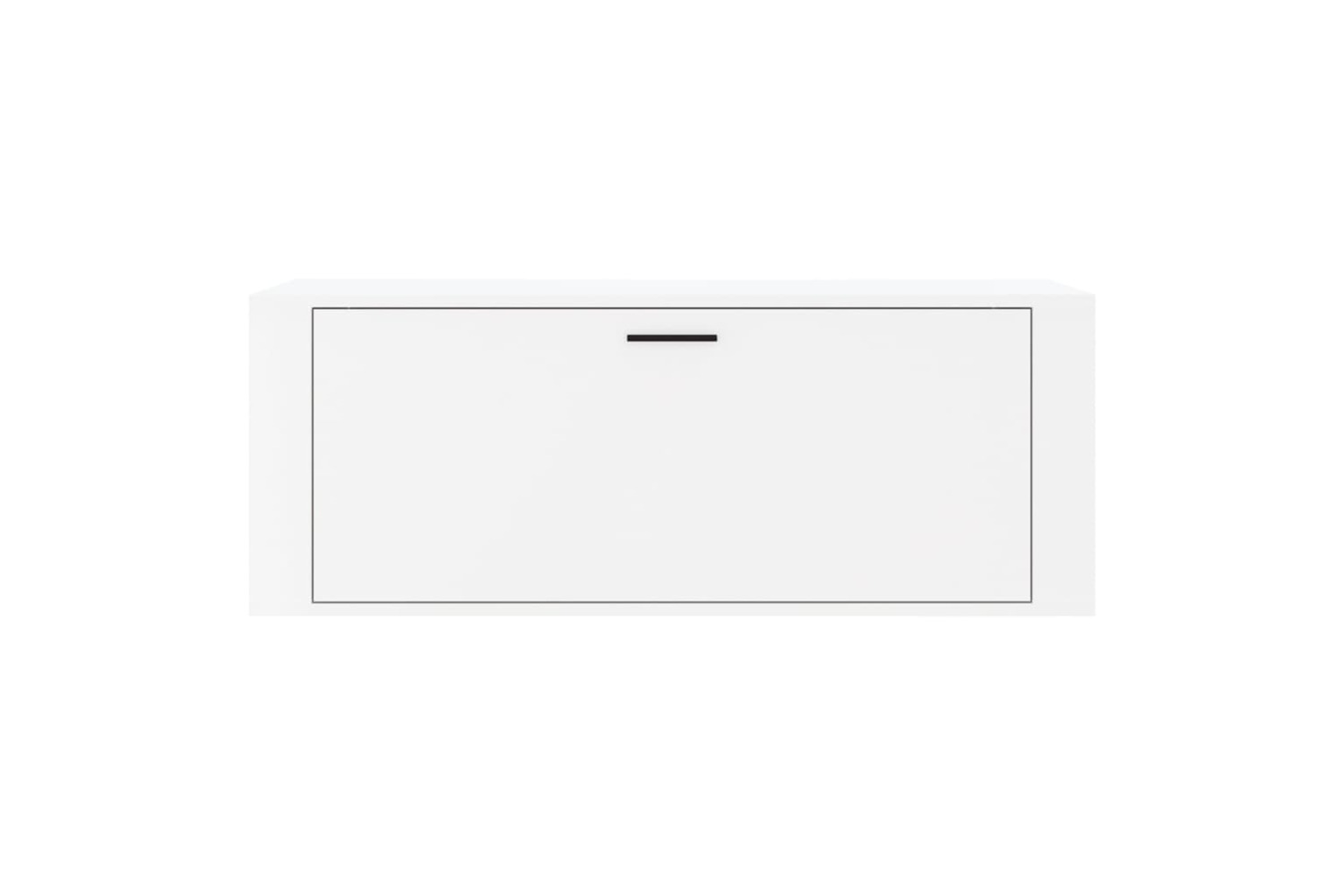 vidaXL 821022 Wall Shoe Cabinet High Gloss White 100x35x38cm Engineered Wood