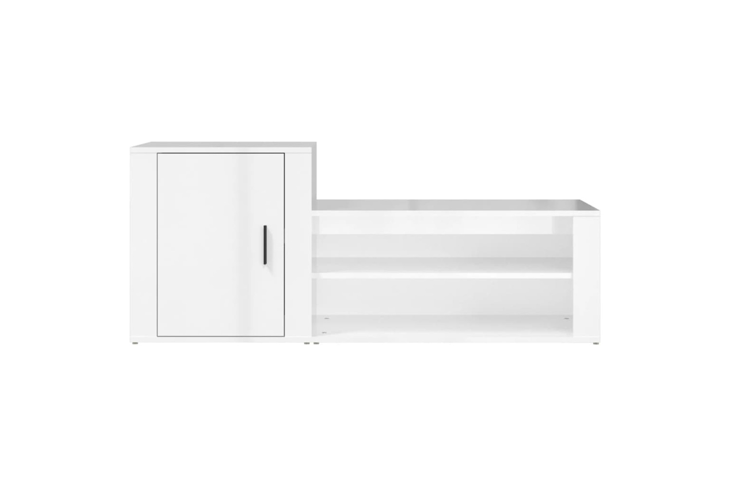 vidaXL 816746 Shoe Cabinet High Gloss White 130x35x54cm Engineered Wood