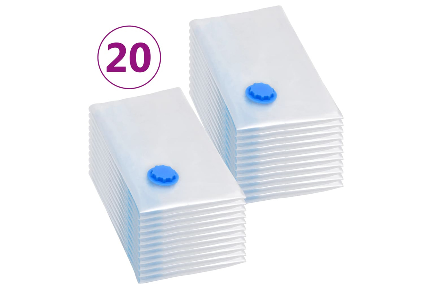 vidaXL 51333 Vacuum Travel Storage Bags Clothing Bags 80x60cm 20 Pcs