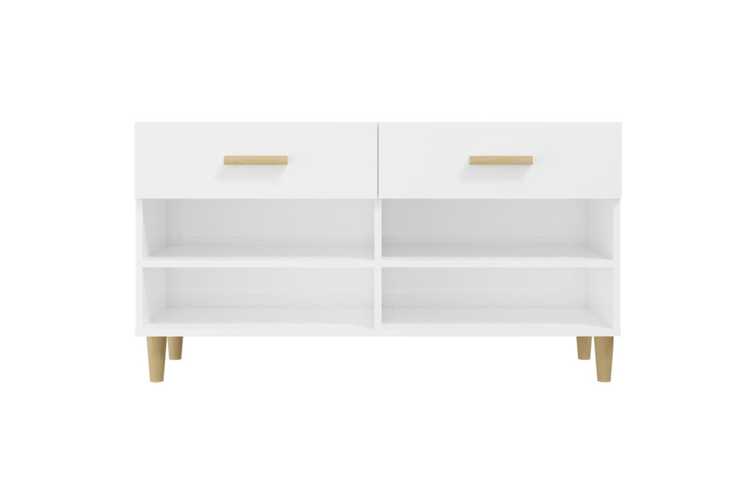 vidaXL 812822 Shoe Cabinet High Gloss White 102x35x55cm Engineered Wood