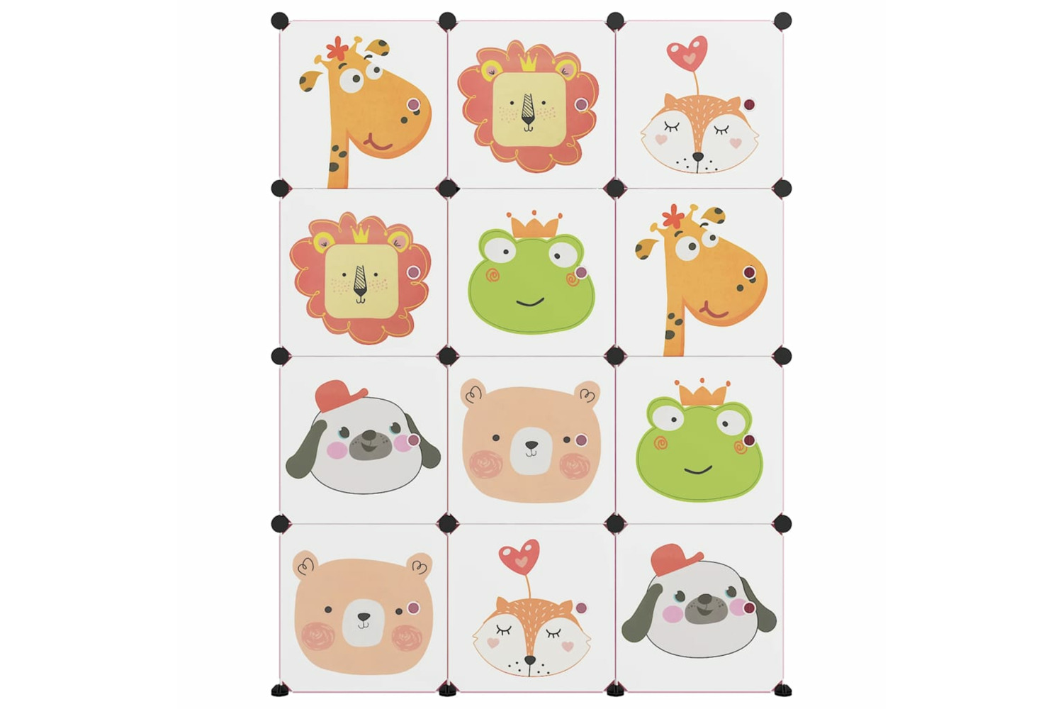 vidaXL 340581 Cube Storage Cabinet For Kids With 12 Cubes Pink Pp