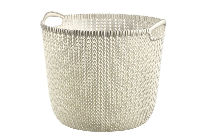Curver 443843 Storage Basket Knit Round L 30l Creamy White