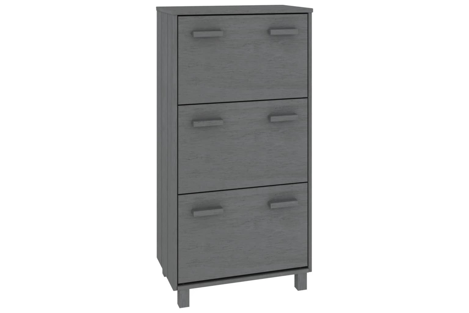 vidaXL Shoe Cabinet Hamar Dark Grey 59.5x35x117cm Solid Wood Pine
