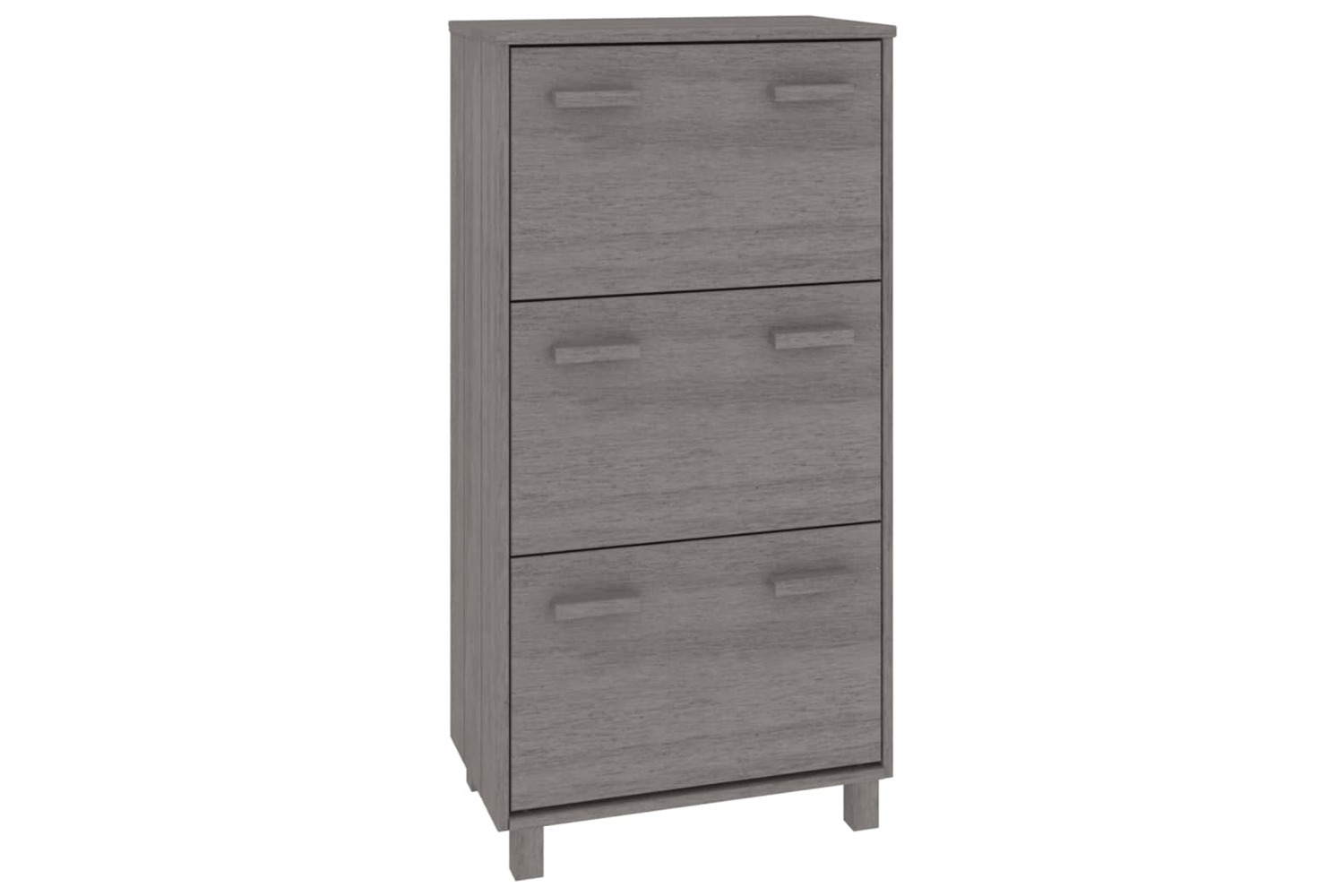 vidaXL Shoe Cabinet Hamar Light Grey 59.5x35x117cm Solid Wood Pine