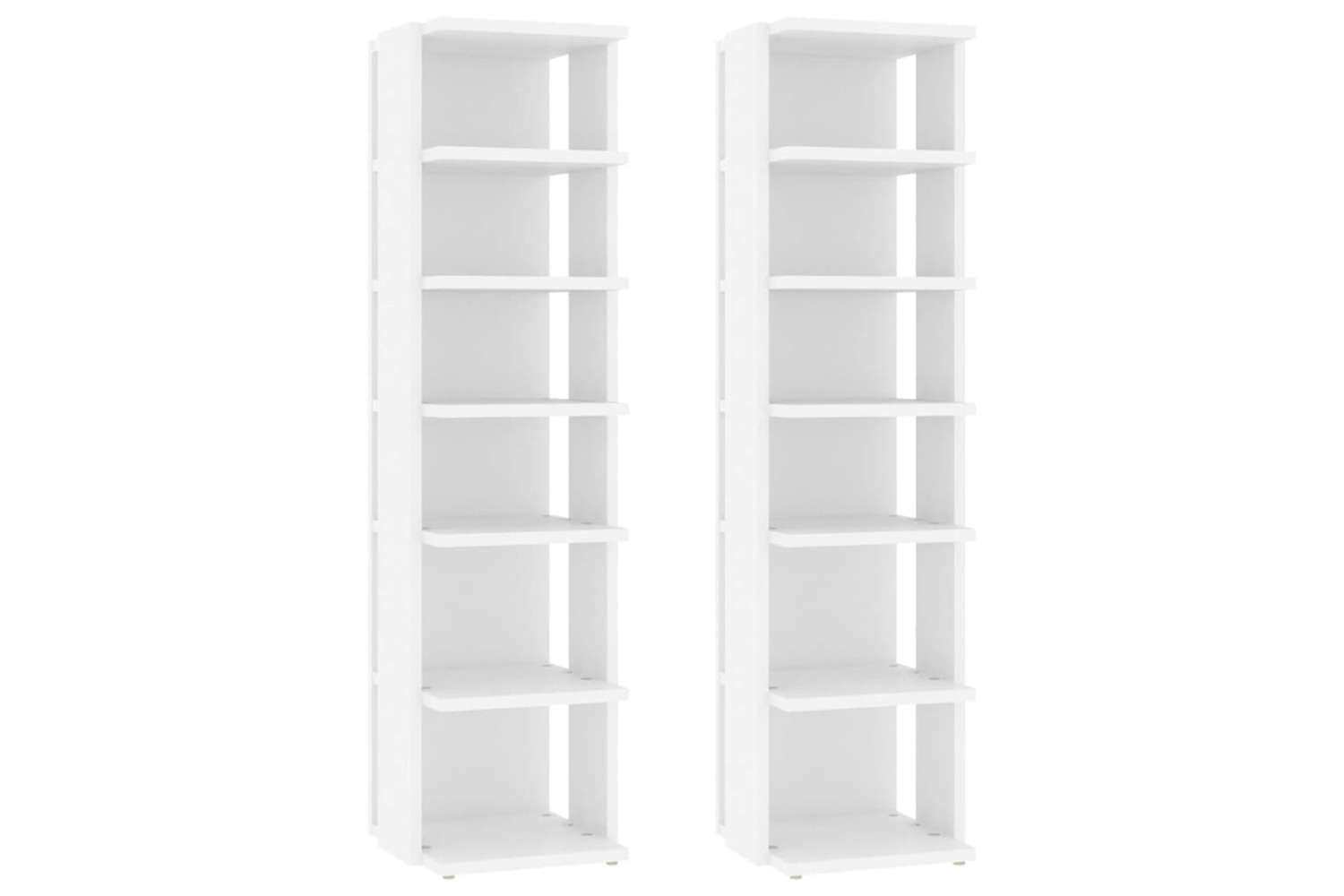 vidaXL 808486 Shoe Cabinets 2 Pcs White 27.5x27x102cm Engineered Wood