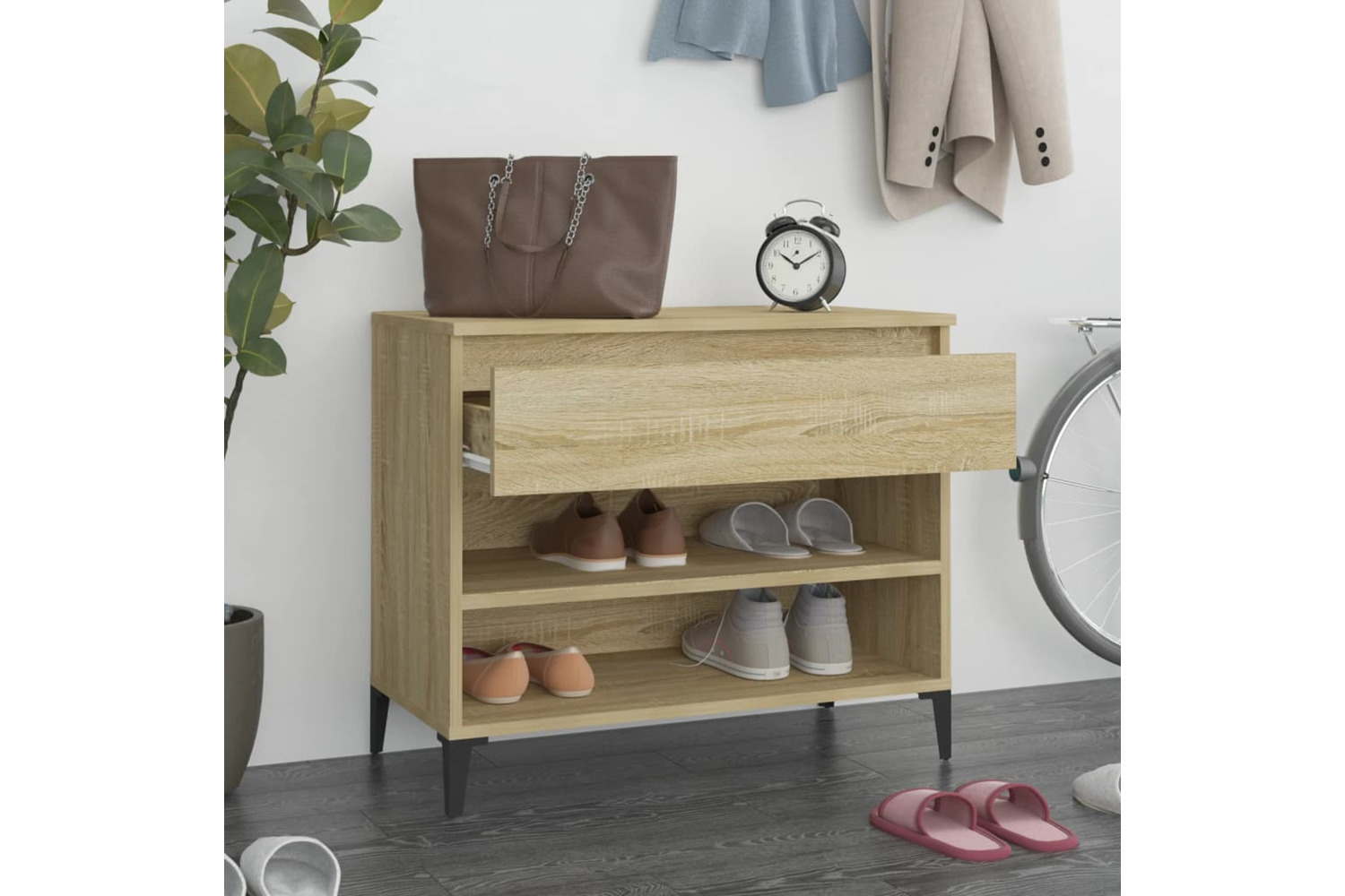 vidaXL 819767 Shoe Cabinet Sonoma Oak 70x36x60cm Engineered Wood